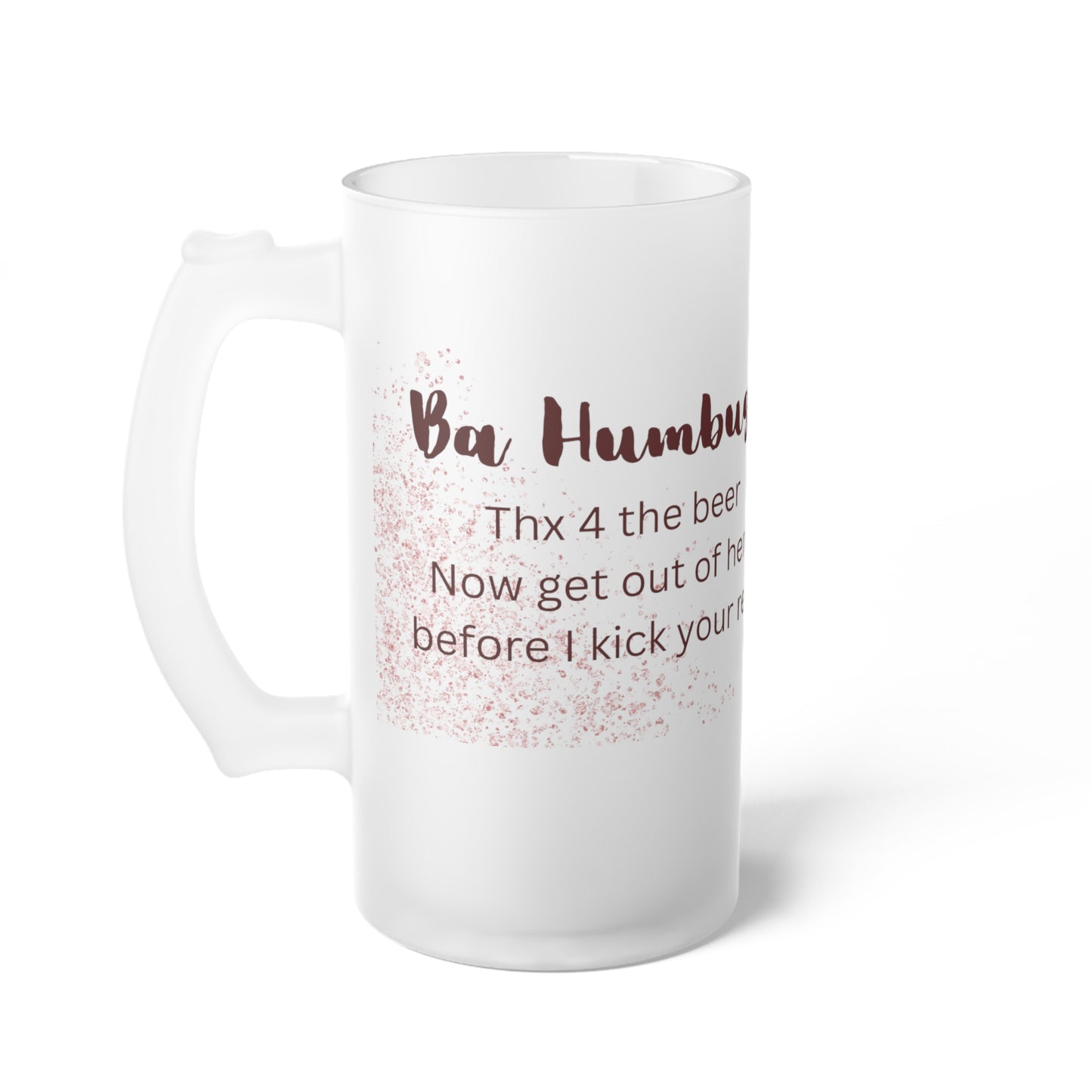 Ba Humbug 16oz Frosted Glass Beer Mug