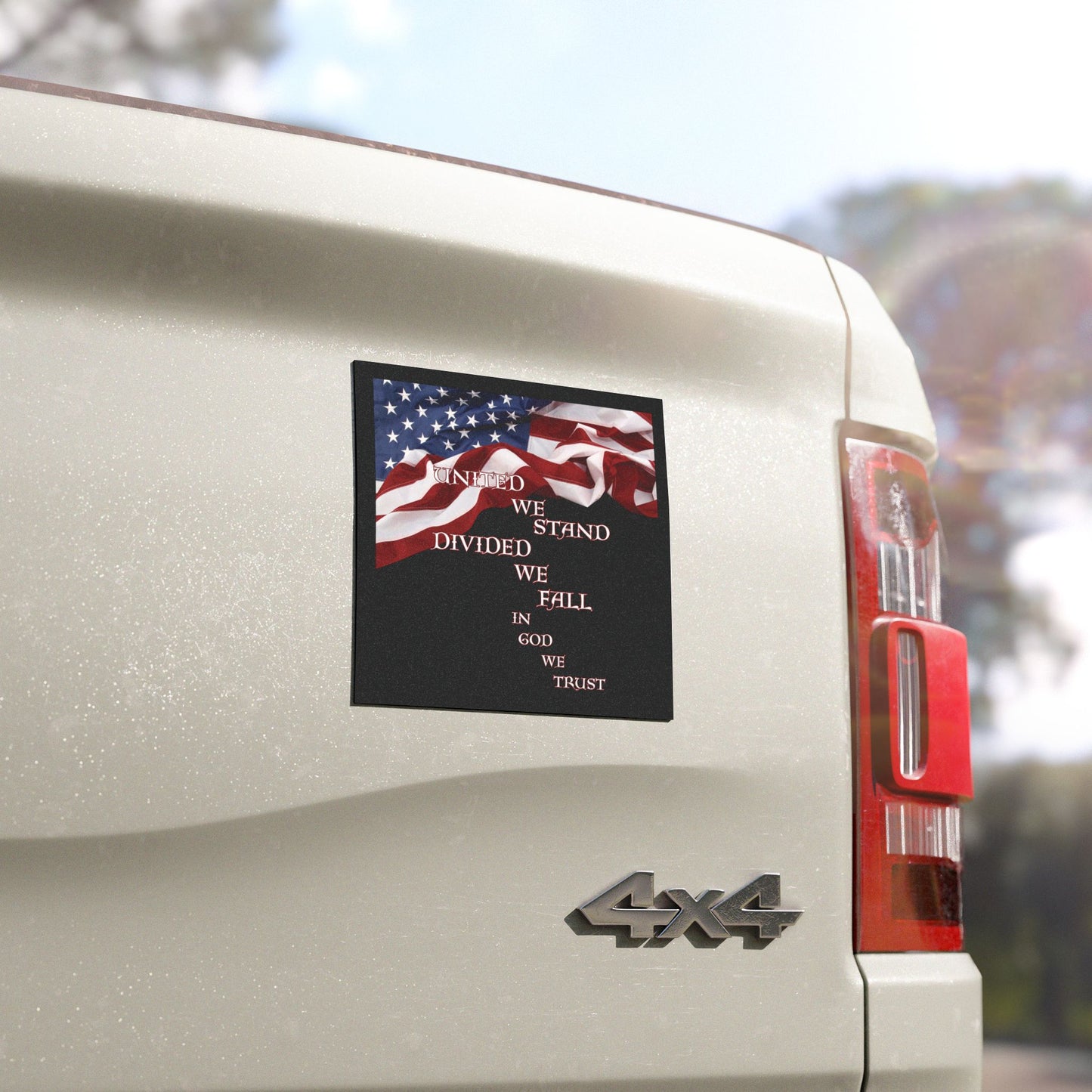 United We Stand Divided We Fall In God We Trust Car Magnets
