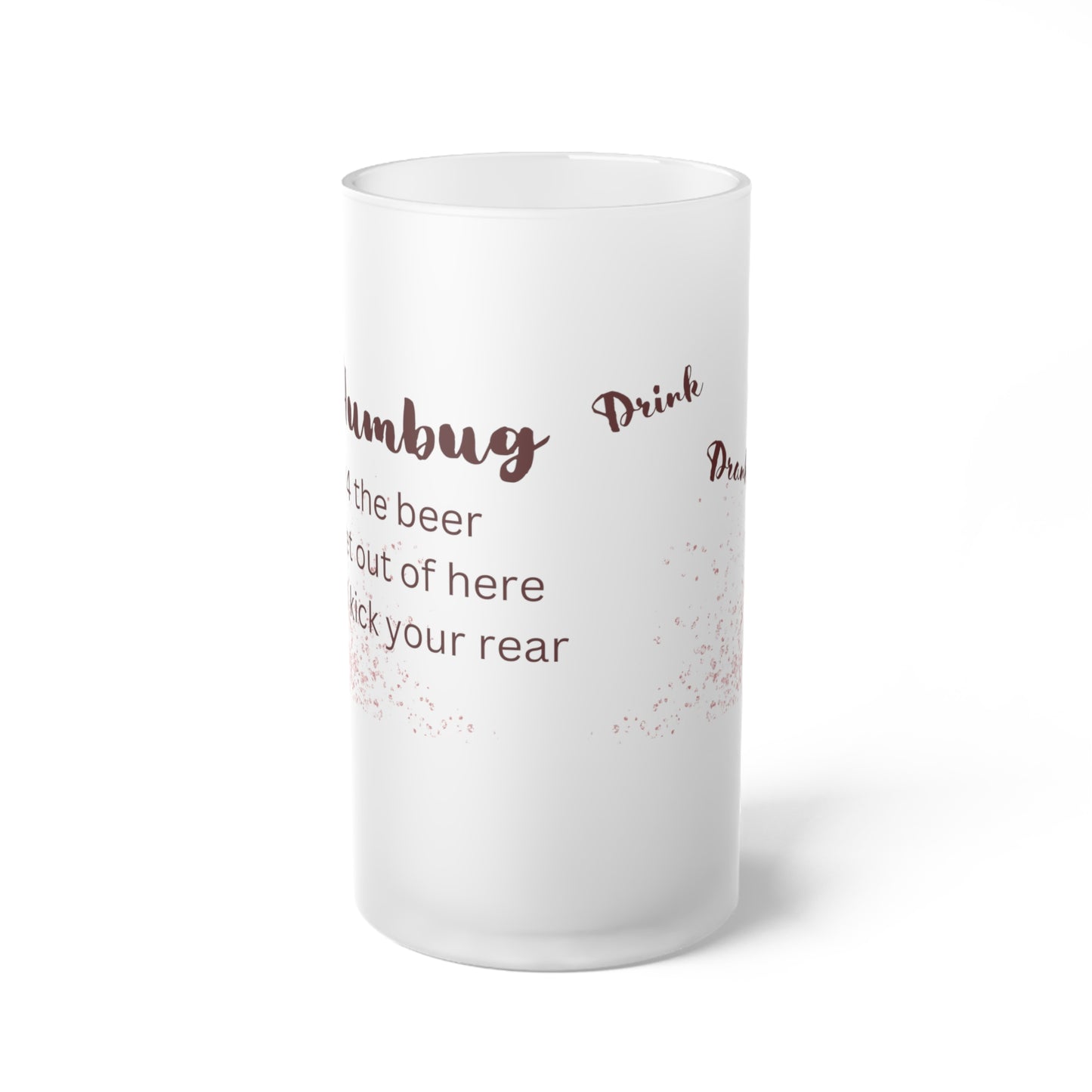 Ba Humbug 16oz Frosted Glass Beer Mug