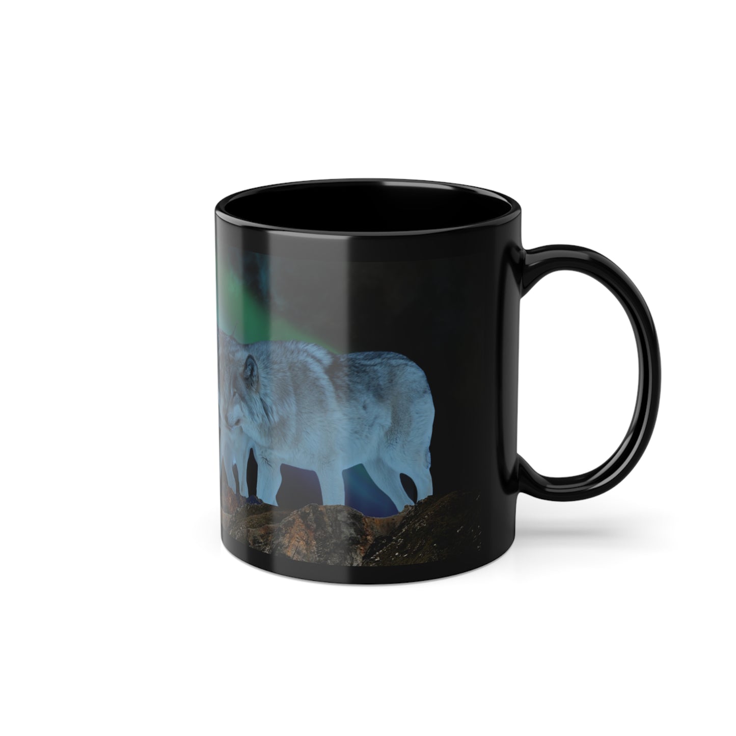 Beautiful Wolf 11oz Ceramic Coffee Cup (color Black)