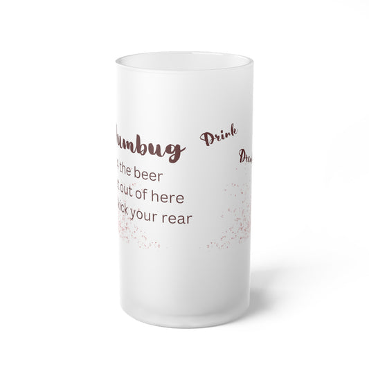 Ba Humbug 16oz Frosted Glass Beer Mug