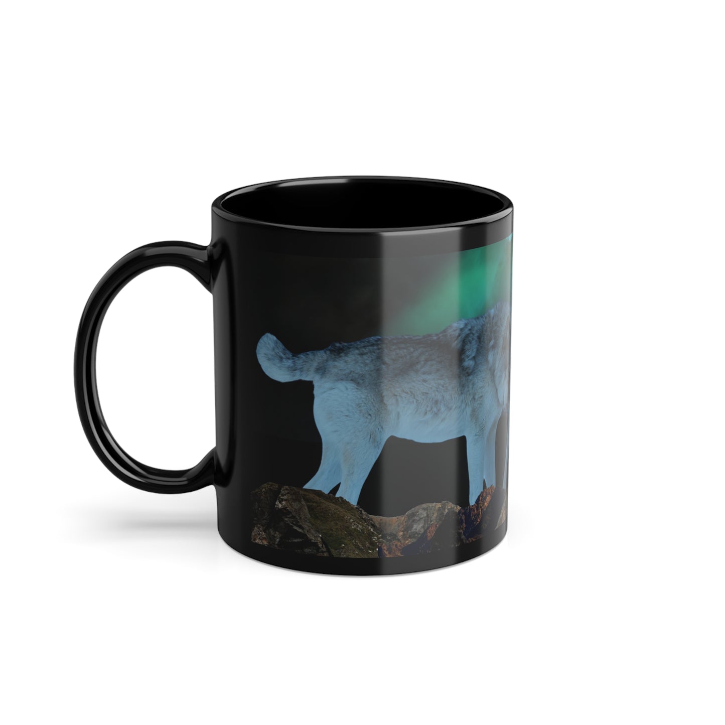 Beautiful Wolf 11oz Ceramic Coffee Cup (color Black)