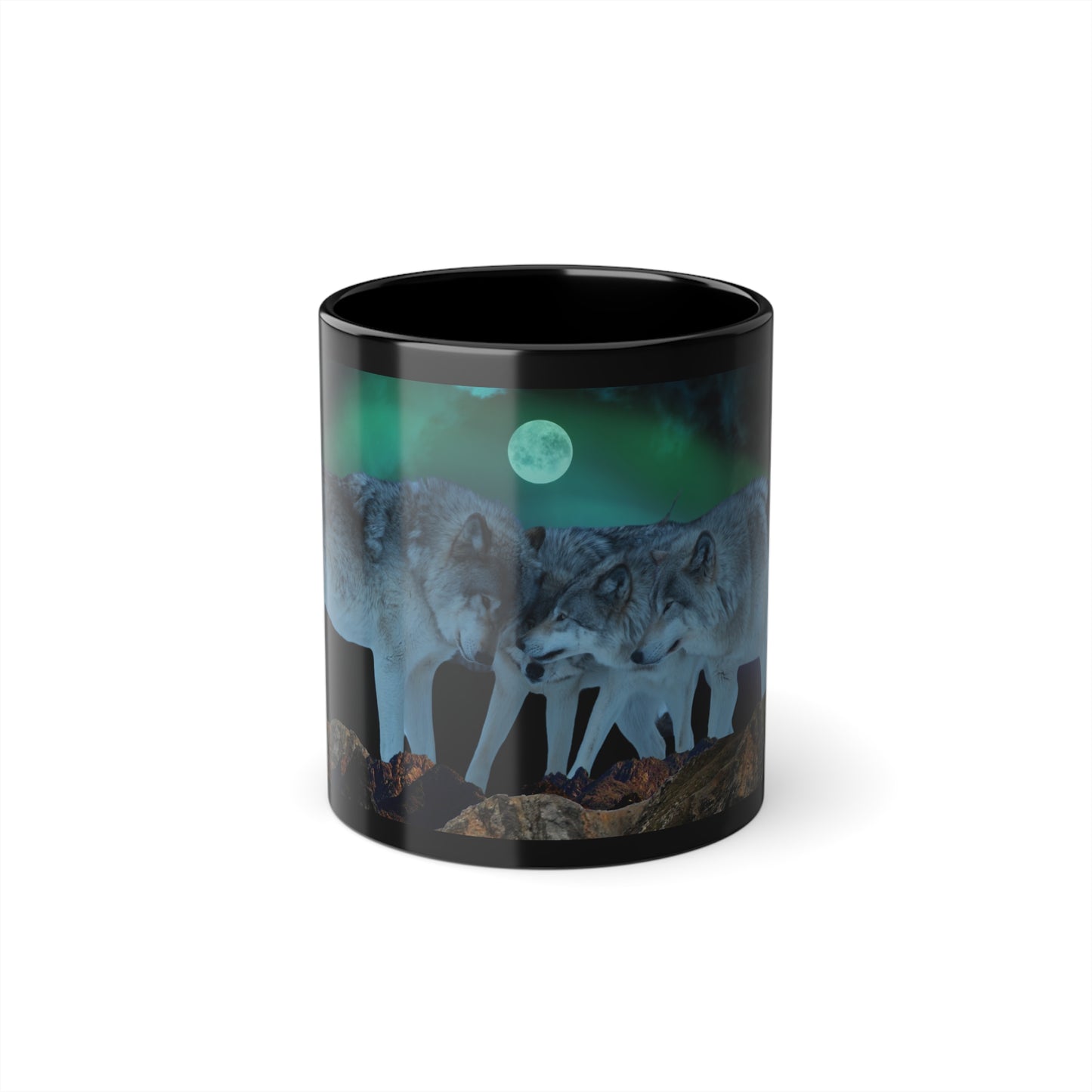 Beautiful Wolf 11oz Ceramic Coffee Cup (color Black)